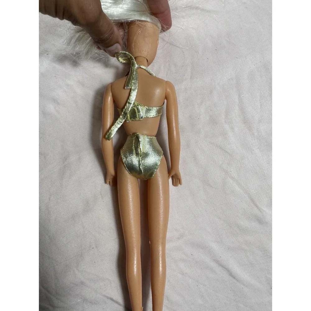 1991 Barbie Sun Sensation Doll Dazzling Jewelry Gold Swimsuit‎ Bikini VGUC C417G